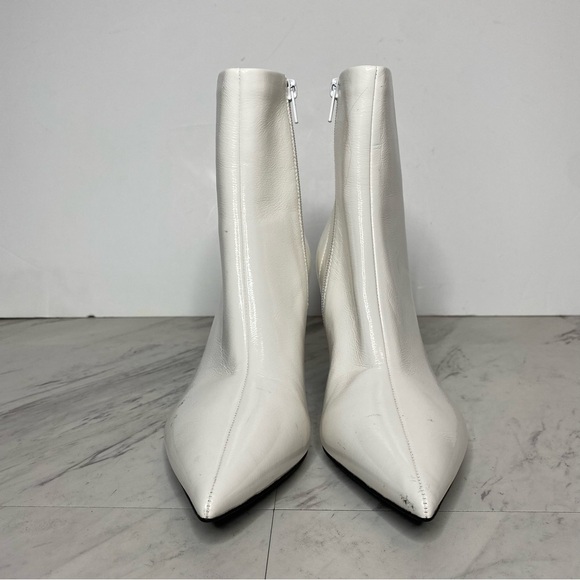 Jeffery Campbell Pointy Toe Faux Leather White Bootie 8 1/2 - Picture 2 of 14